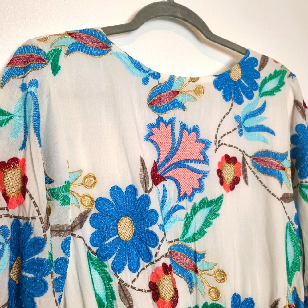 Oliphant Flirty Short Long Sleeve Dress in Monet Size Large - Picture 9 of 14